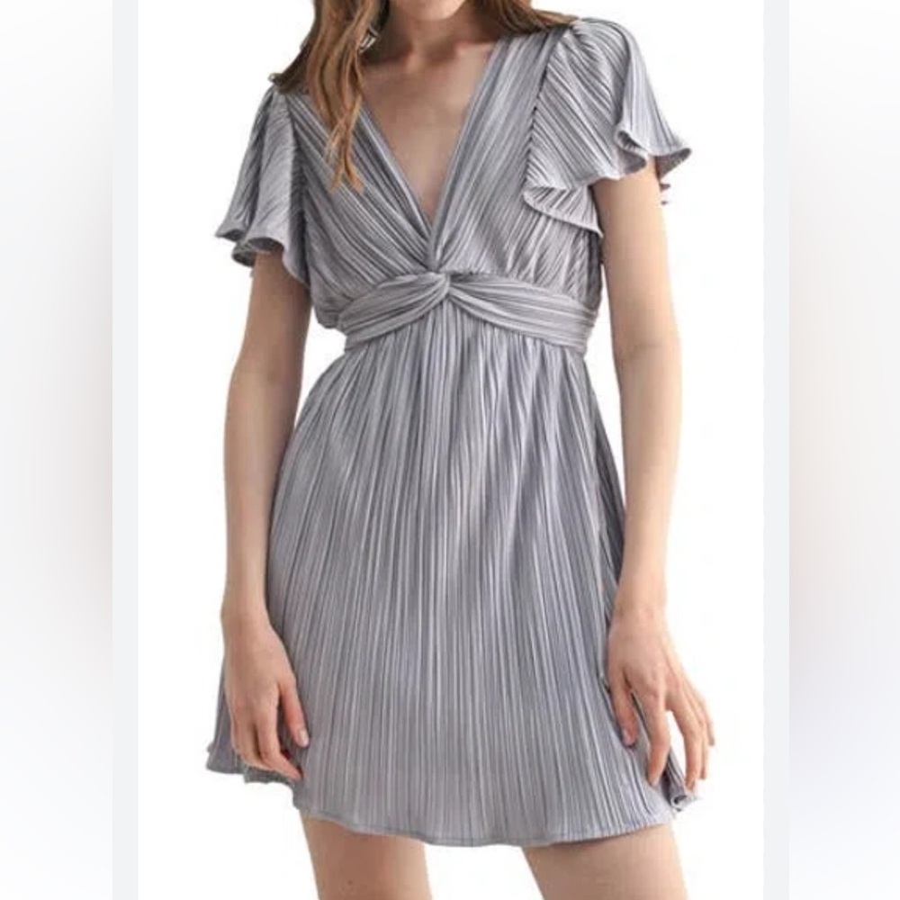 Lush purple Pleated Mini Dress